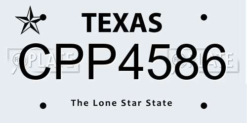 CPP4586 Texas License Plate