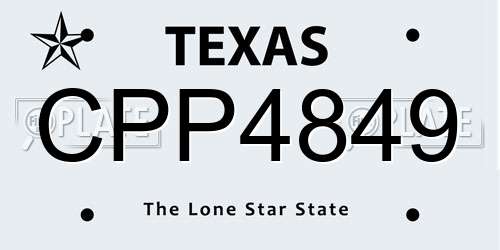 CPP4849 Texas License Plate
