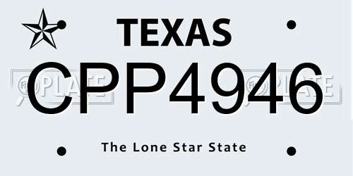 CPP4946 Texas License Plate
