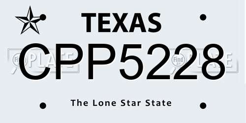 CPP5228 Texas License Plate
