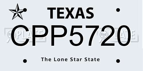 CPP5720 Texas License Plate