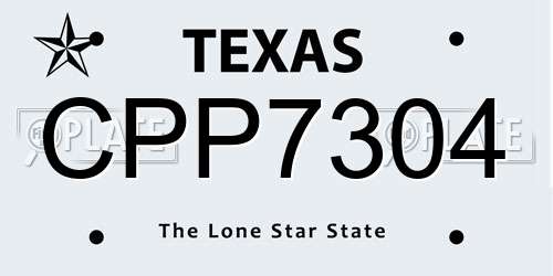 CPP7304 Texas License Plate