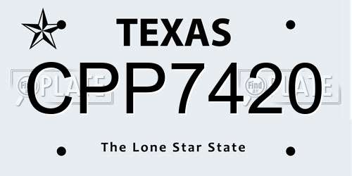 CPP7420 Texas License Plate