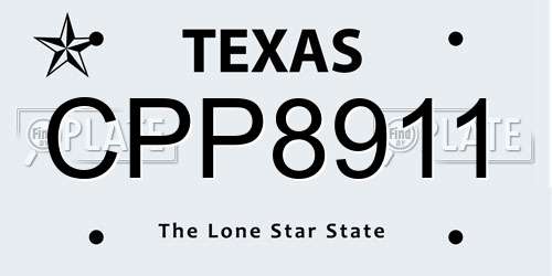 CPP8911 Texas License Plate