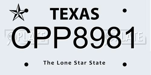 CPP8981 Texas License Plate