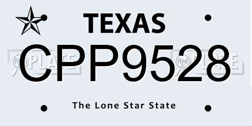 CPP9528 Texas License Plate