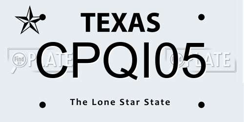 CPQI05 Texas License Plate