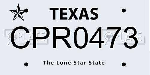 CPR0473 Texas License Plate