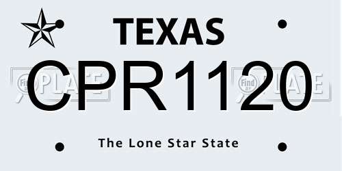 CPR1120 Texas License Plate