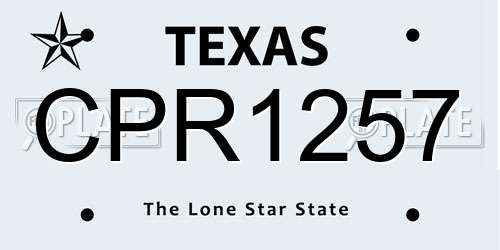 CPR1257 Texas License Plate
