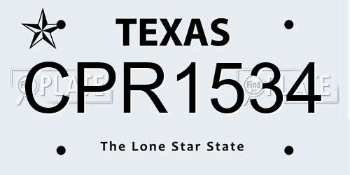 CPR1534 Texas License Plate