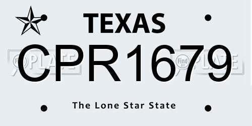 CPR1679 Texas License Plate