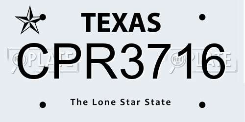 CPR3716 Texas License Plate