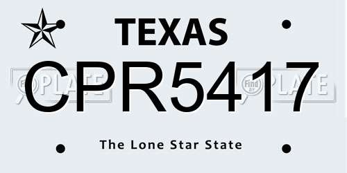 CPR5417 Texas License Plate