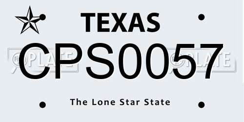 CPS0057 Texas License Plate