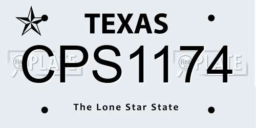 CPS1174 Texas License Plate