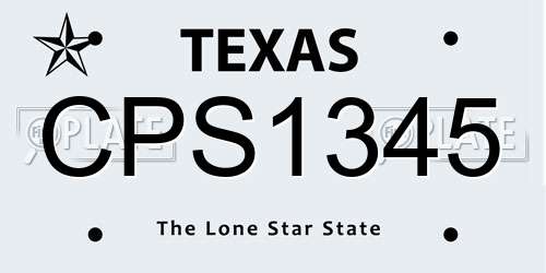 CPS1345 Texas License Plate