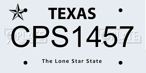 CPS1457 Texas License Plate