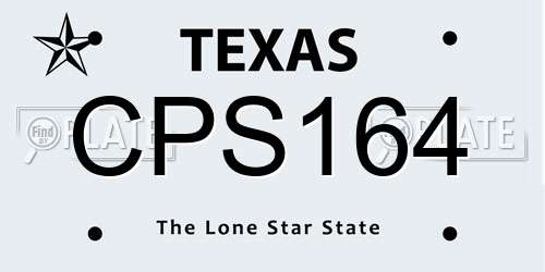 CPS164 Texas License Plate