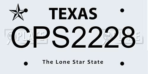CPS2228 Texas License Plate