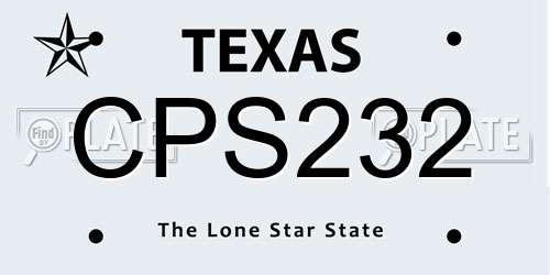 CPS232 Texas License Plate