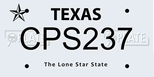 CPS237 Texas License Plate