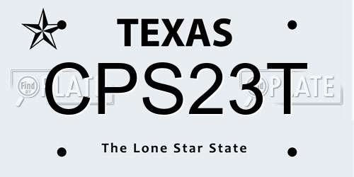 CPS23T Texas License Plate