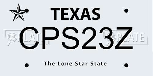 CPS23Z Texas License Plate