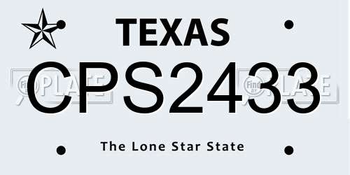 CPS2433 Texas License Plate