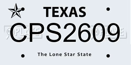 CPS2609 Texas License Plate