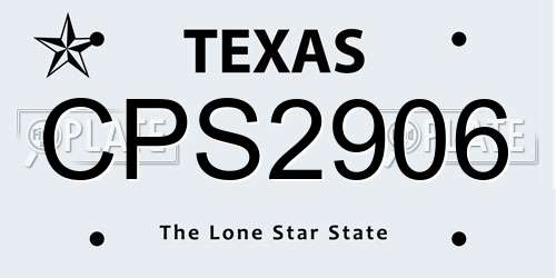 CPS2906 Texas License Plate