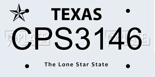 CPS3146 Texas License Plate