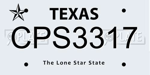 CPS3317 Texas License Plate