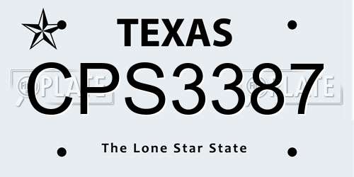 CPS3387 Texas License Plate