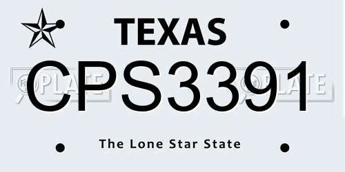 CPS3391 Texas License Plate
