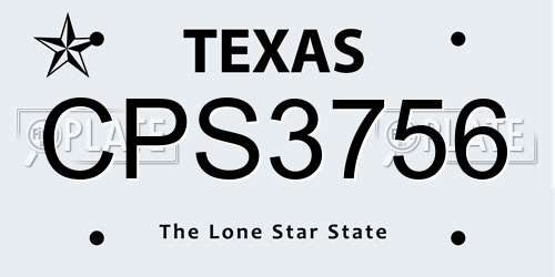CPS3756 Texas License Plate