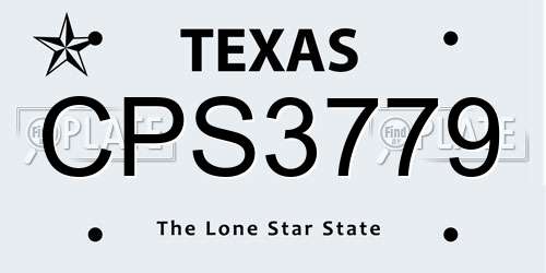 CPS3779 Texas License Plate