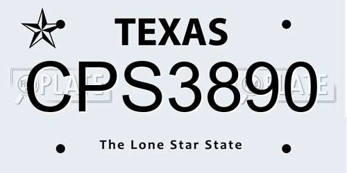CPS3890 Texas License Plate