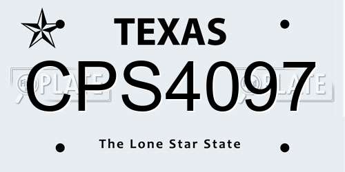 CPS4097 Texas License Plate