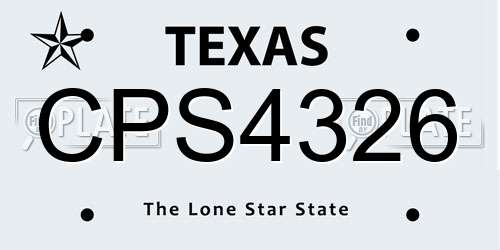 CPS4326 Texas License Plate
