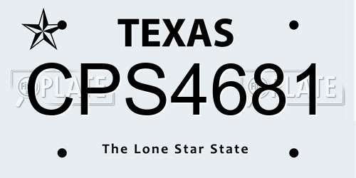 CPS4681 Texas License Plate