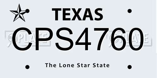CPS4760 Texas License Plate