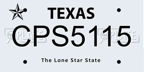 CPS5115 Texas License Plate