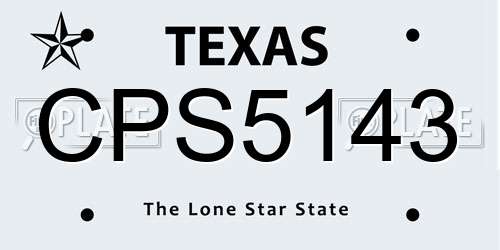 CPS5143 Texas License Plate