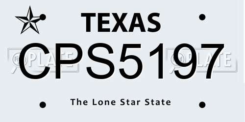 CPS5197 Texas License Plate