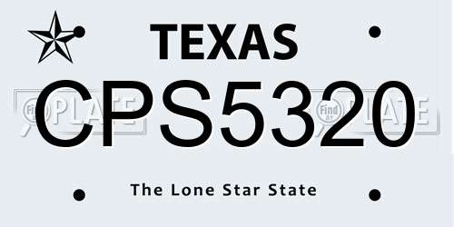 CPS5320 Texas License Plate
