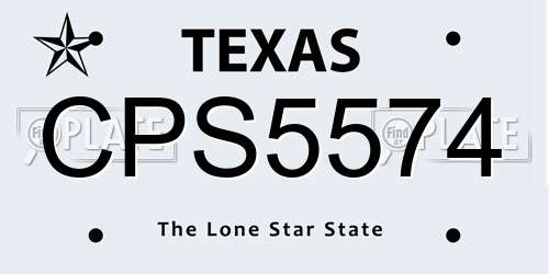 CPS5574 Texas License Plate