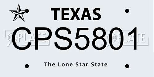 CPS5801 Texas License Plate