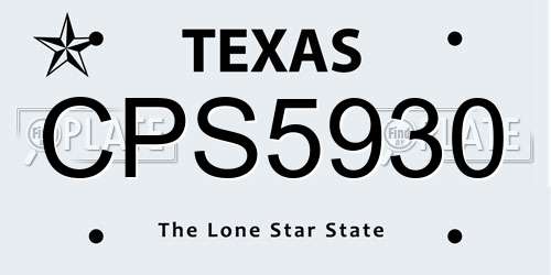 CPS5930 Texas License Plate