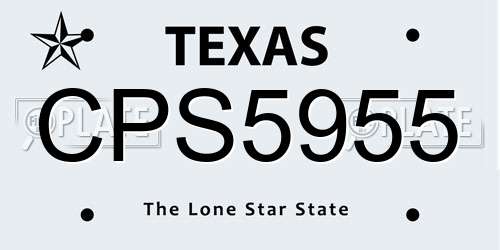 CPS5955 Texas License Plate